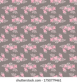 Vintage feedsack pattern in small flowers. Millefleurs. Floral sweet seamless background for textile, cotton fabric, covers, wallpapers, print, gift wrap and scrapbooking.