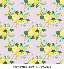 Vintage feedsack pattern in small flowers. Millefleurs. Floral sweet seamless background for textile, cotton fabric, covers, wallpapers, print, gift wrap and scrapbooking.