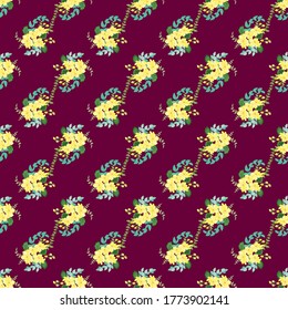 Vintage feedsack pattern in small flowers. Millefleurs. Floral sweet seamless background for textile, cotton fabric, covers, wallpapers, print, gift wrap and scrapbooking.
