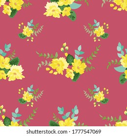 Patrón de mochila vintage en flores pequeñas. Millefleurs. Fondo floral dulce sin soldadura para textiles, tela de algodón, cubiertas, papel pintado, papel impreso, envoltura de regalo y scrapbooking.