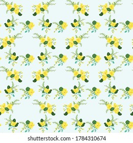 Vintage feedsack pattern in small flowers. Millefleurs. Floral sweet seamless background for textile, cotton fabric, covers, wallpapers, print, gift wrap and scrapbooking.