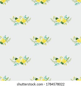 Vintage feedsack pattern in small flowers. Millefleurs. Floral sweet seamless background for textile, cotton fabric, covers, wallpapers, print, gift wrap and scrapbooking.