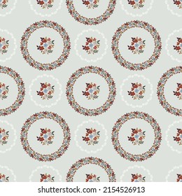 Vintage feedsack pattern in small flowers. Millefleurs. Floral sweet seamless background for textile, cotton fabric, covers, wallpapers, print, gift wrap and scrapbooking.