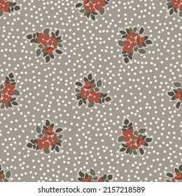 Vintage feedsack pattern in small flowers. Millefleurs. Floral sweet seamless background for textile, cotton fabric, covers, wallpapers, print, gift wrap and scrapbooking.