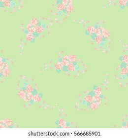 Vintage feedsack pattern in small flowers. Millefleurs. Shabby chic. Floral sweet seamless background for textile, cotton fabric, covers, wallpapers, print, gift wrap and scrapbooking.