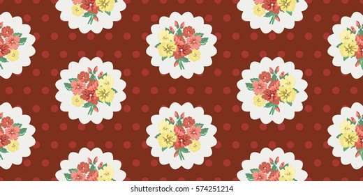 Vintage feedsack pattern in small flowers. Millefleurs. Floral sweet seamless background for textile, cotton fabric, covers, wallpapers, print, gift wrap and scrapbooking.