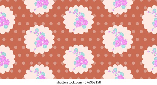 Vintage feedsack pattern in small flowers. Millefleurs. Floral sweet seamless background for textile, cotton fabric, covers, wallpapers, print, gift wrap and scrapbooking.