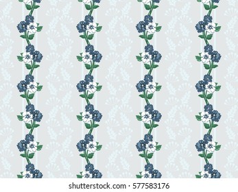 Vintage feedsack pattern in small flowers. Millefleurs. Floral sweet wave seamless background for textile, cotton fabric, covers, wallpapers, print, gift wrap and scrapbooking.