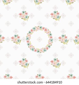 Vintage feedsack pattern in small flowers. Millefleurs. Floral sweet seamless background for textile, cotton fabric, covers, wallpapers, print, gift wrap and scrapbooking.