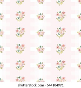 Vintage feedsack pattern in small flowers. Millefleurs. Floral sweet seamless background for textile, cotton fabric, covers, wallpapers, print, gift wrap and scrapbooking.