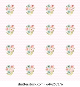 Vintage feedsack pattern in small flowers. Floral sweet seamless background for textile, cotton fabric, covers, wallpapers, print, gift wrap and scrapbooking. Shabby chic.