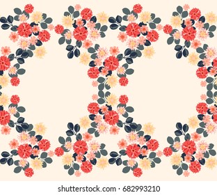 Vintage feedsack pattern in small flowers. Millefleurs. Floral sweet seamless background for textile, cotton fabric, covers, wallpapers, print, gift wrap and scrapbooking.