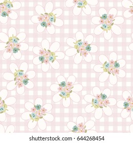 Vintage feedsack pattern in small pretty flowers. Floral sweet seamless background for textile, cotton fabric, covers, wallpapers, print, gift wrap and scrapbooking.