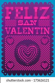 Vintage Feliz San Valentin - Happy Valentines day spanish text - latin decoration