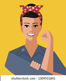 vintage feminist female woman worker