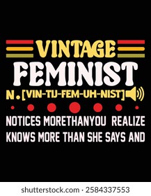 Vintage Feminist graphic design, women's Day, 8th March, women's Day gifts idea, women's Day design idea 