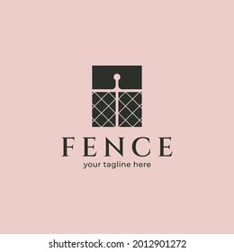 vintage fence wire logo vector symbol illustration design