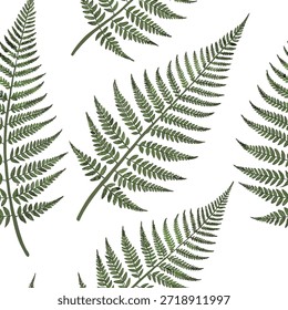 Patrón de azulejos sin fisuras de helecho de Antiguas con ilustraciones de helecho apenado en tonos verdes apagados ideal para el concepto de cocinas rústicas como ilustraciones de helecho apenado en tonos verdes apagados crean un patrón de azulejos sin fisuras vintage para cocinas rústicas en Stock de fotos Concepto y espacio vacío en el lado izquierdo, sin texto --ar 7:2 --tile