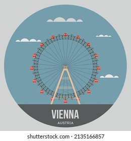 Vintage Ferris wheel in Vienna