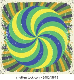 Vintage festive, colorful, twisting rays. Vector illustration EPS10