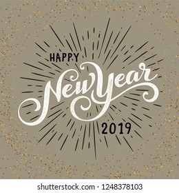 Vintage festive label with burst