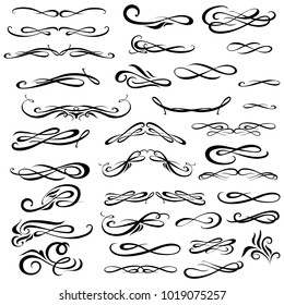 Vintage and filigree decoration scroll swirls element. Vector Illustration