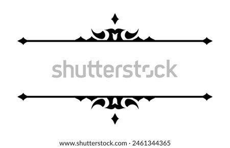 Vintage filigree frame and border element. Ornate ornament frame divider vector. Decorative line for page, template, poster, greeting card, wedding invitation, menu, certificate.
