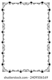 Vintage filigree frame corner and border element. Ornate ornament frame divider vector. Decorative line for page, template, poster, greeting card, wedding invitation, menu, certificate.