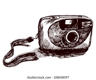 Vintage Film Camera Hand Drawn