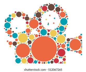 Vintage film camera shape vector design by color point
