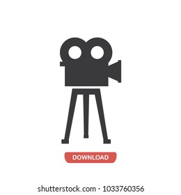 Vintage film camera vector icon