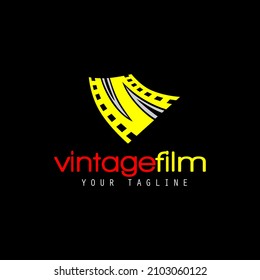 vintage film illustration logo design