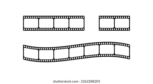 Vintage film. Old film, retro technologies, image development, editing, gluing, cutting, director, producer, script. sequence, chronology of events. Media concept. Vector illustration.