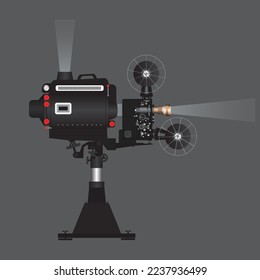 Vintage film projector vector illustration.