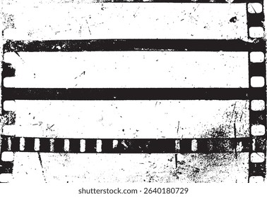 Vintage filmstrip texture in black and white with grunge elements perfect for retro designs and artistic backgrounds