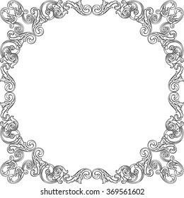 Vintage fine frame is isolated on white