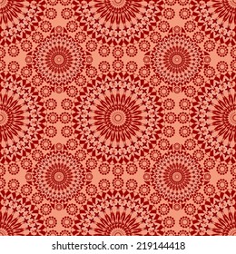 Vintage fine patterns in old folklore style in red and orange design 