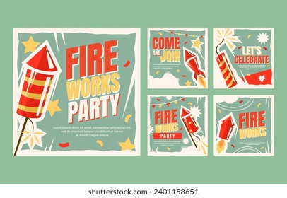 Vintage Fire Cracker New Year Party