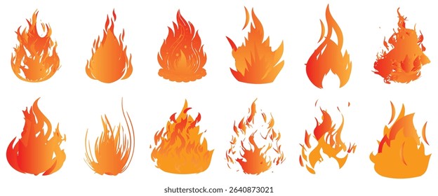 Vintage, Fire, Flame, Icon, Collection, Flat Style, Hand, Bonfire, Symbol, Set, Tattoo, Design, 
Retro, Vector, Illustration, Art, Composition, Color, Simple, Silhouette
