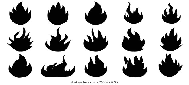 Vintage, Fire, Flame, Icon, Collection, Flat Style, Hand, Bonfire, Symbol, Set, Tattoo, Design, 
Retro, Vector, Illustration, Art, Composition, Color, Simple, Silhouette