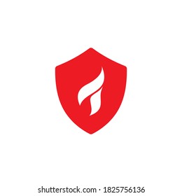 Vintage Fire Protection Shield Logo Template