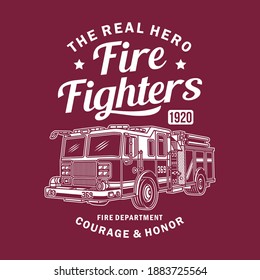 Vintage Fire Truck Vector Graphic, Fire Truck
Graphic T-shirt 