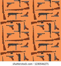 Vintage firearms pattern. Illustration vector. Inspiration from WW1 guns.