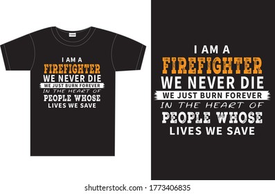  vintage Firefighter typography t-shirt design 