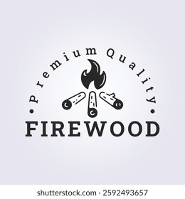 vintage of firewood and bonfire logo