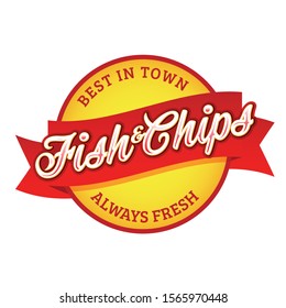 Vintage Fish and Chips sign lettering 