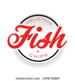 Vintage Fish and Chips sign lettering 