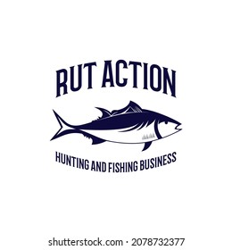 vintage fish logo design concept