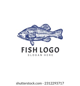 Vintage Fish Logo Design Template 1