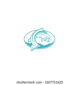 Vintage Fish Logo Design Vector Eps 10